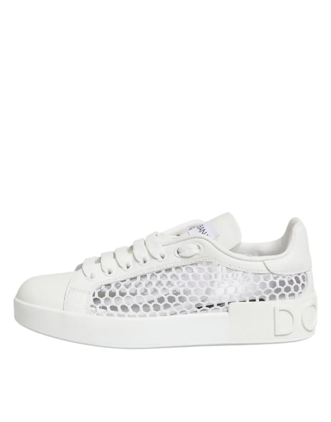 Dolce &amp; Gabbana White Mesh Inserts Low Top Sneakers Shoes