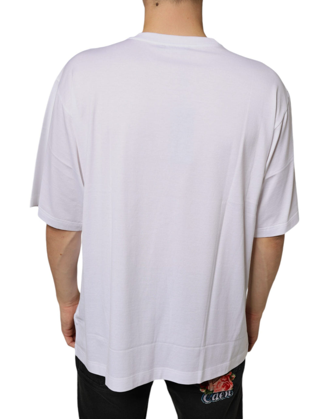 Dolce &amp; Gabbana White Metal Dg Logo Cotton Short Sleeves T-shirt