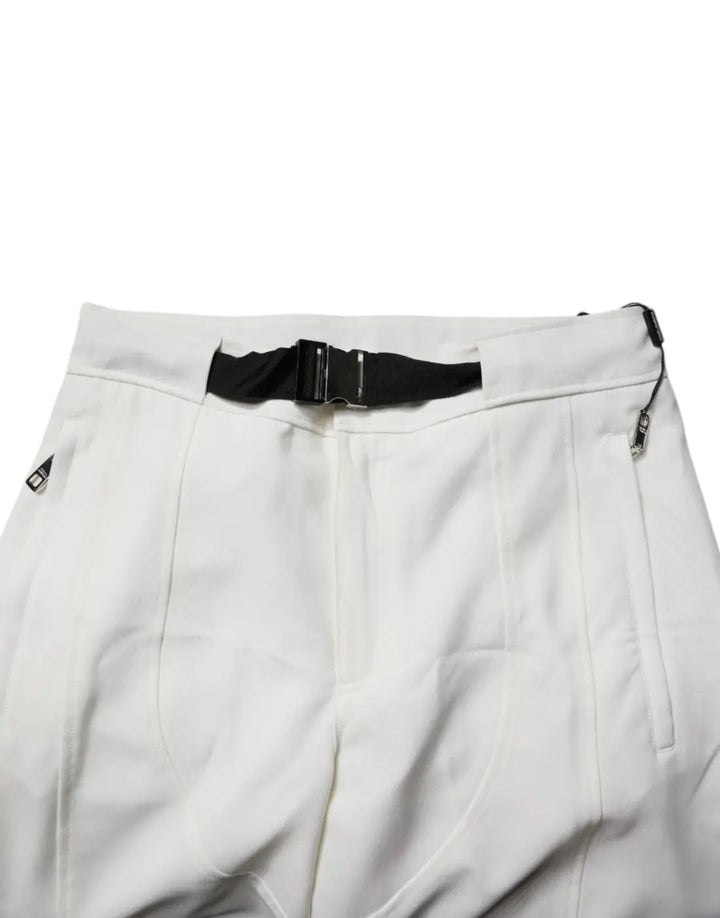 Dolce &amp; Gabbana White Mid Waist Wide Leg Pants