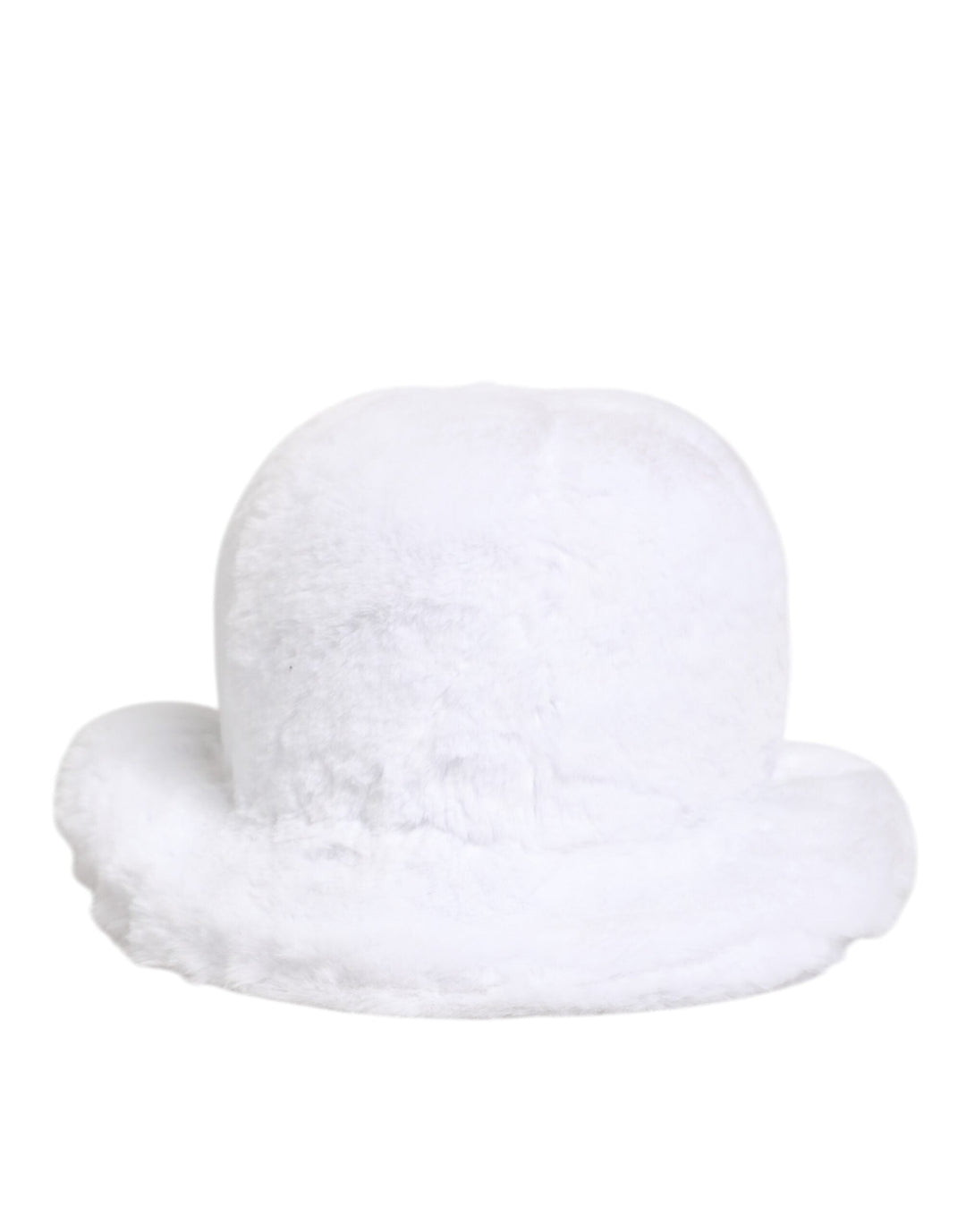 Dolce &amp; Gabbana White Modacrylic Fur Bucket Men Capello Hat