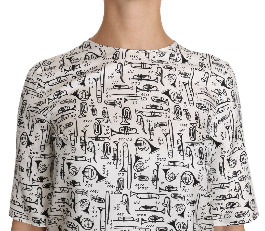 Dolce &amp; Gabbana - White Musical Instruments Print Blouse
