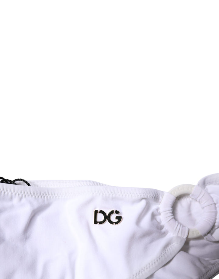 Dolce &amp; Gabbana White Nylon Beachwear Bikini Bottom Swimwear - Women’s