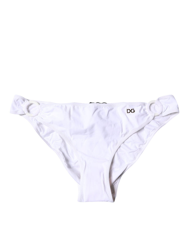 Dolce &amp; Gabbana White Nylon Beachwear Bikini Bottom Swimwear - Women’s