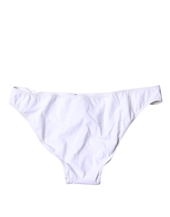 Dolce &amp; Gabbana White Nylon Beachwear Bikini Bottom Swimwear - Women’s