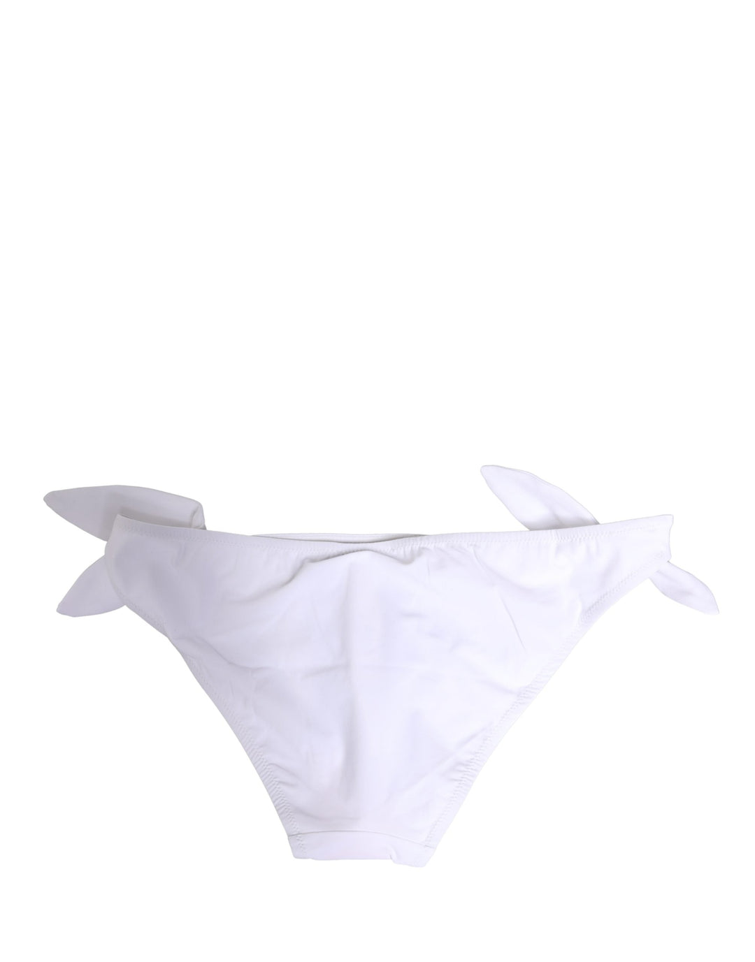 Dolce &amp; Gabbana White Nylon Dg Logo Plaque Bikini Bottom Swimwear - Women’s