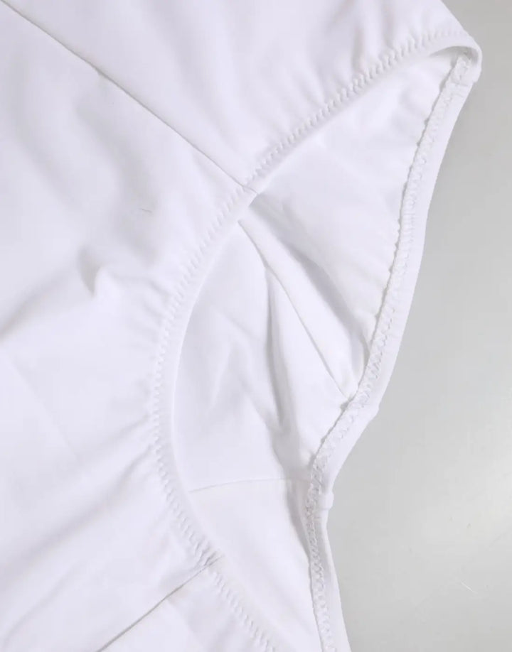 Dolce &amp; Gabbana White Nylon Logo Waistband Coulotte Underwear