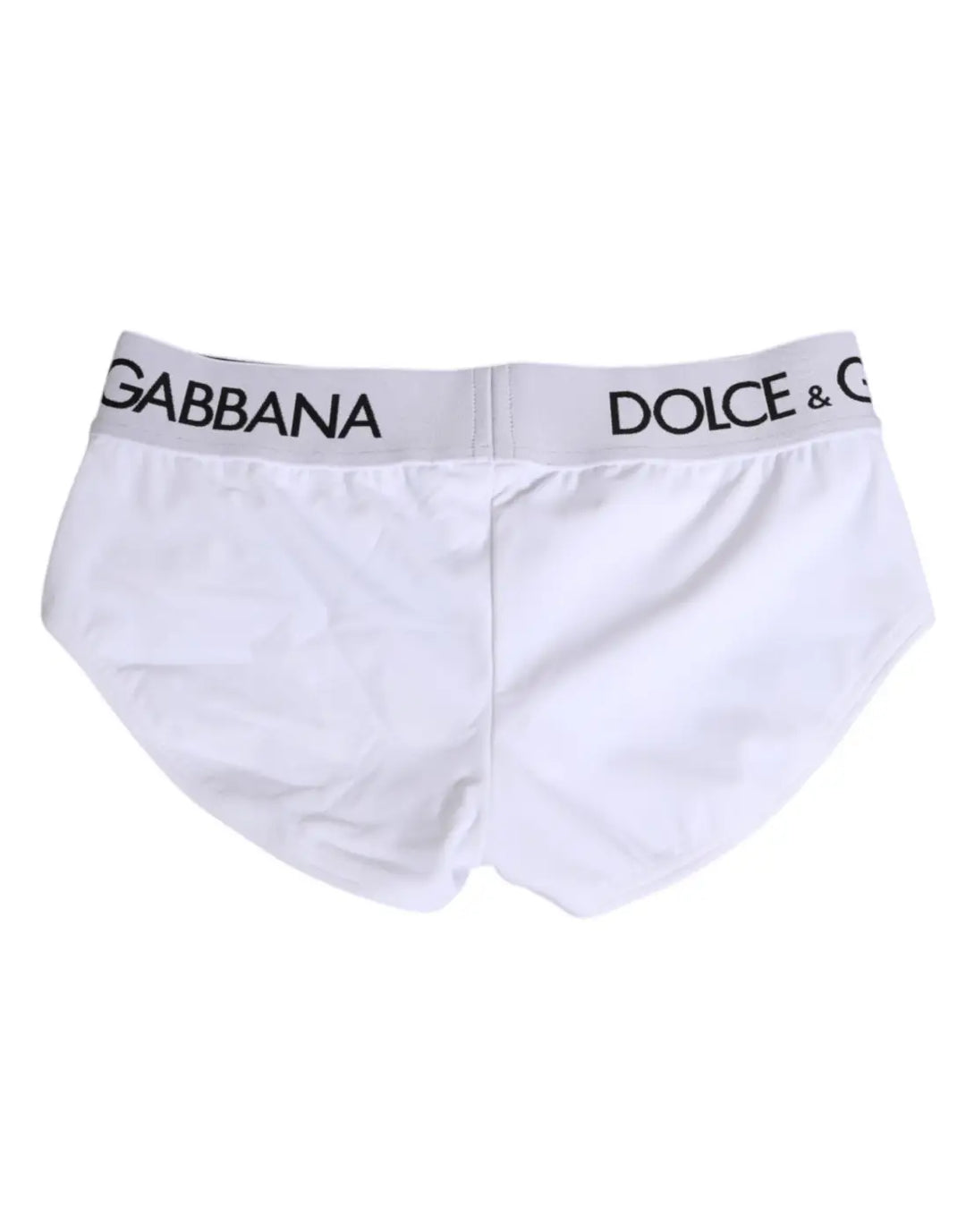 Dolce &amp; Gabbana White Nylon Logo Waistband Shorts Underwear