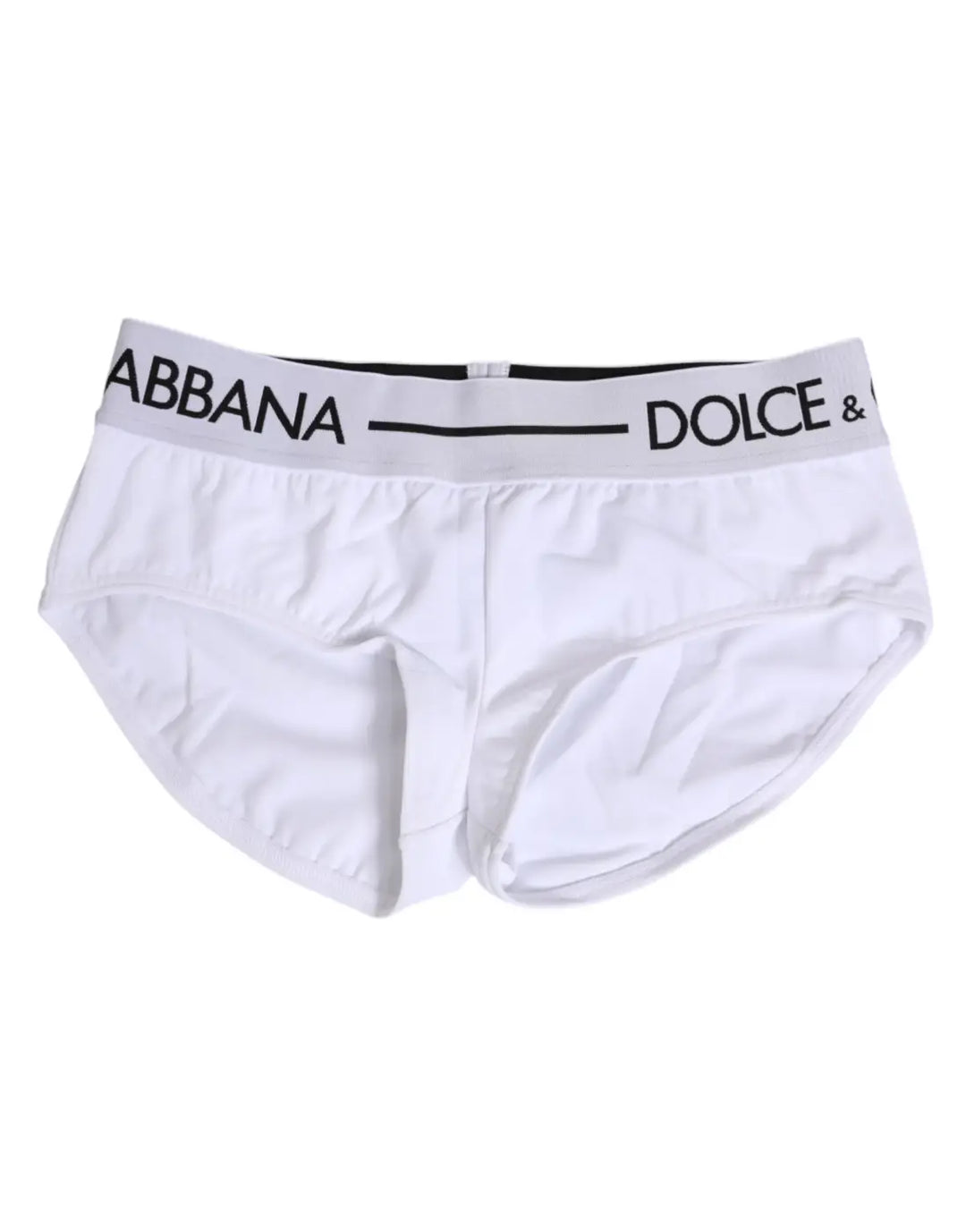 Dolce &amp; Gabbana White Nylon Logo Waistband Shorts Underwear