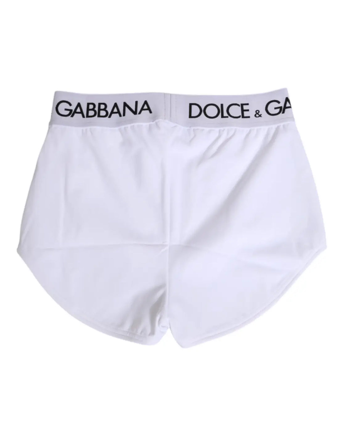 Dolce &amp; Gabbana White Nylon Logo Waistband Shorts Underwear