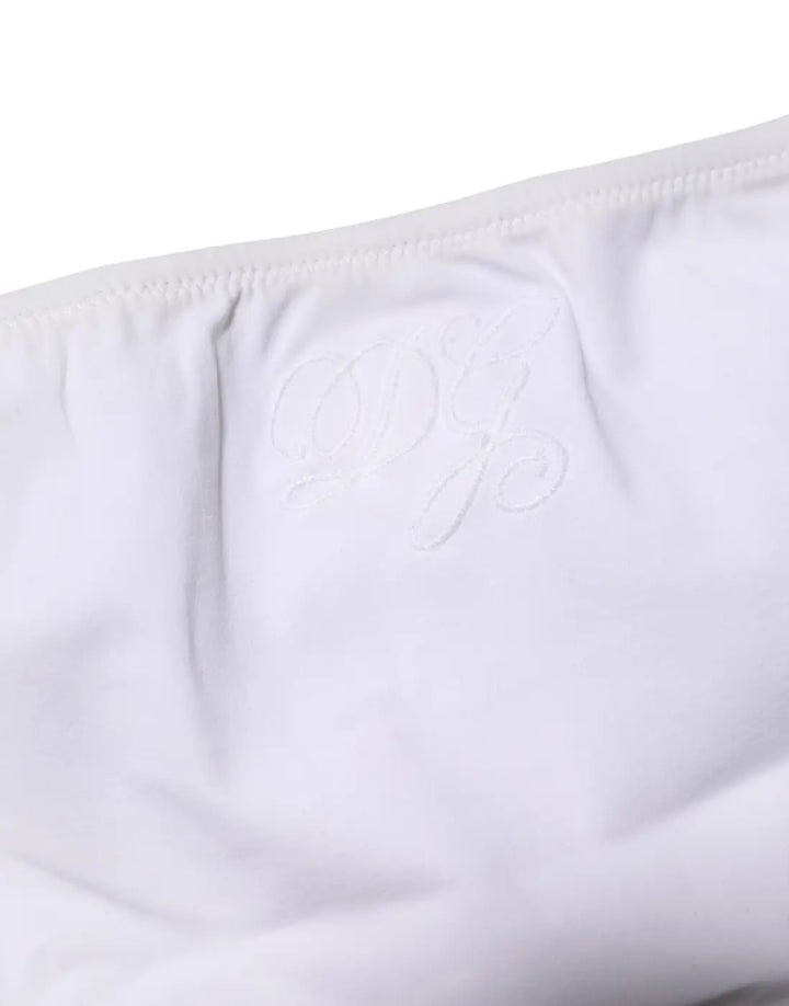 Dolce &amp; Gabbana White Nylon Stretch Mid Waist Brief Panty Underwear