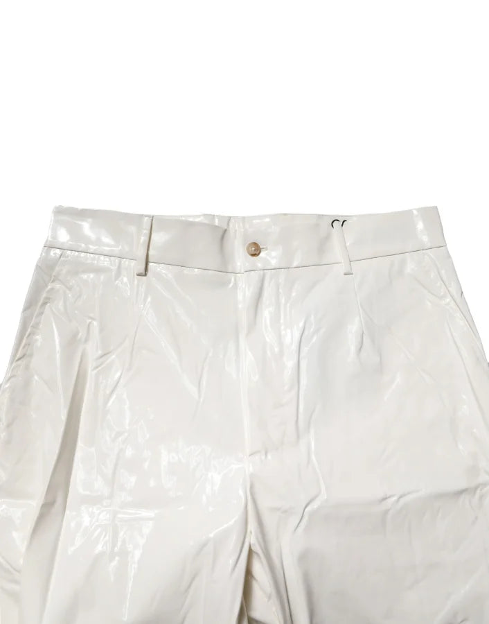 Dolce & Gabbana White Nylon Tapered Dress Men Pants