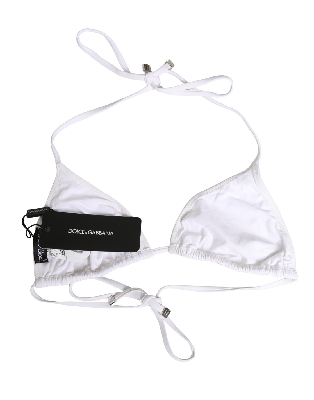 Dolce &amp; Gabbana White Nylon Triangle Beachwear Bikini Top Swimwear - Women’s