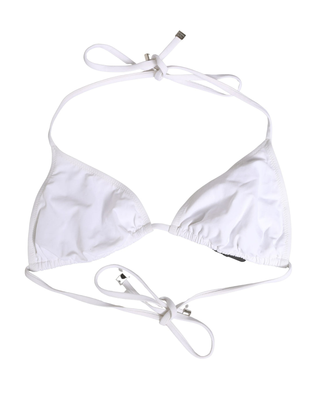 Dolce &amp; Gabbana White Nylon Triangle Beachwear Bikini Top Swimwear - Women’s