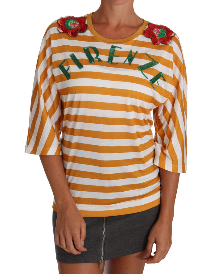 Dolce &amp; Gabbana - White Orange FIRENZE Top T-shirt
