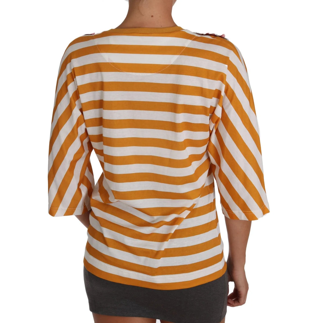 Dolce & Gabbana White Orange FIRENZE Top T-shirt