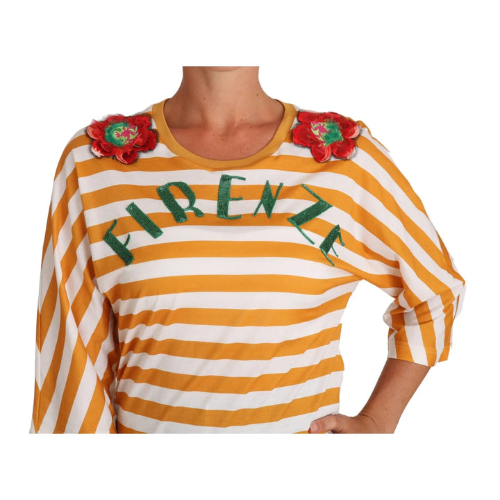 Dolce & Gabbana White Orange FIRENZE Top T-shirt