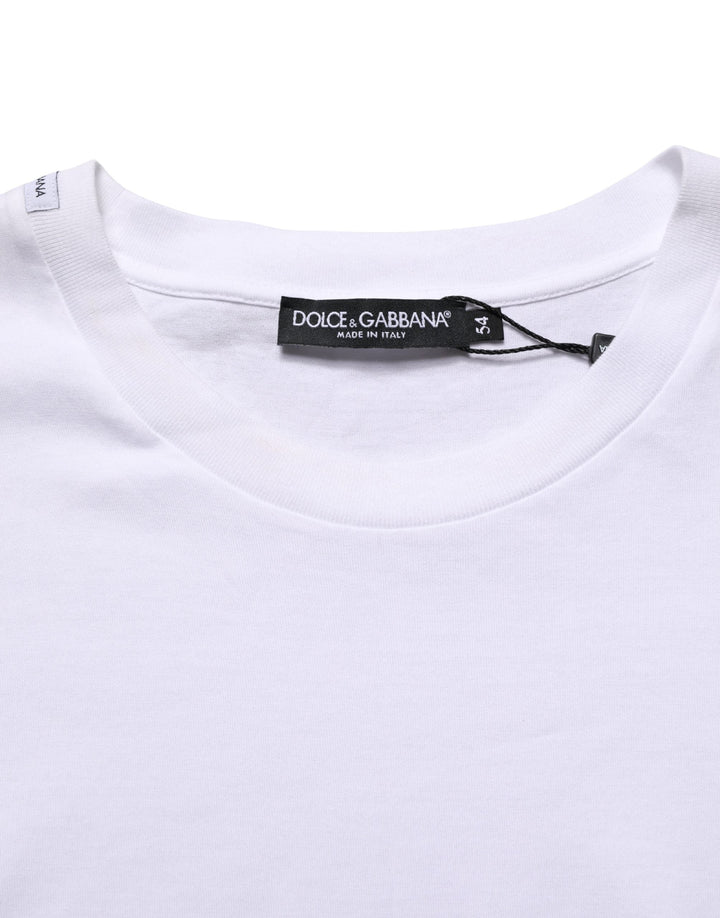 Dolce &amp; Gabbana White Oversized Cotton Men Crew Neck T-shirt