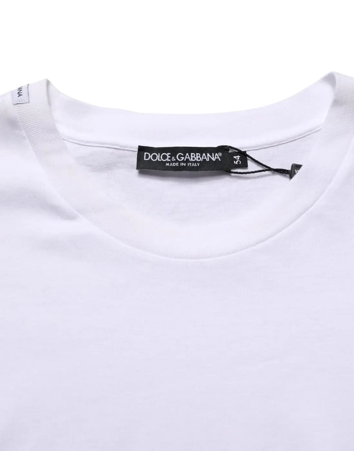 Dolce &amp; Gabbana White Oversized Cotton Men Crew Neck T-shirt
