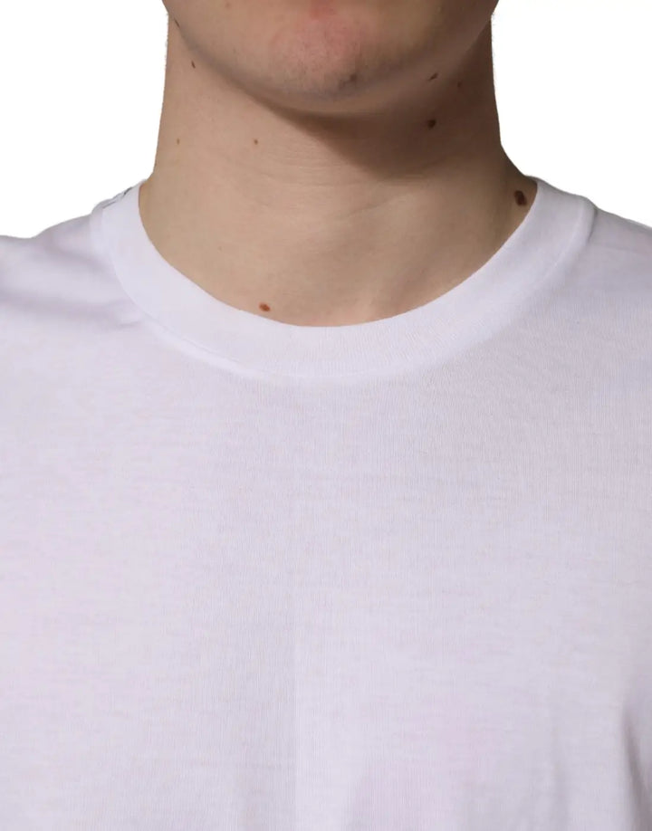 Dolce &amp; Gabbana White Oversized Cotton Men Crew Neck T-shirt