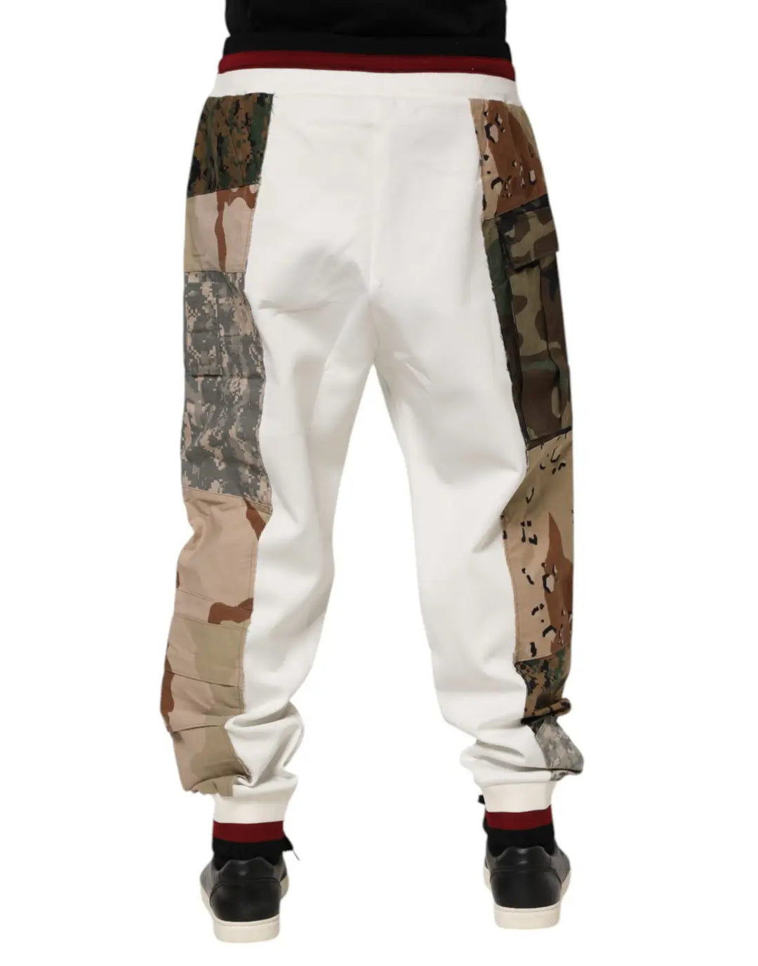 Dolce &amp; Gabbana White Patchwork Jogger Pants