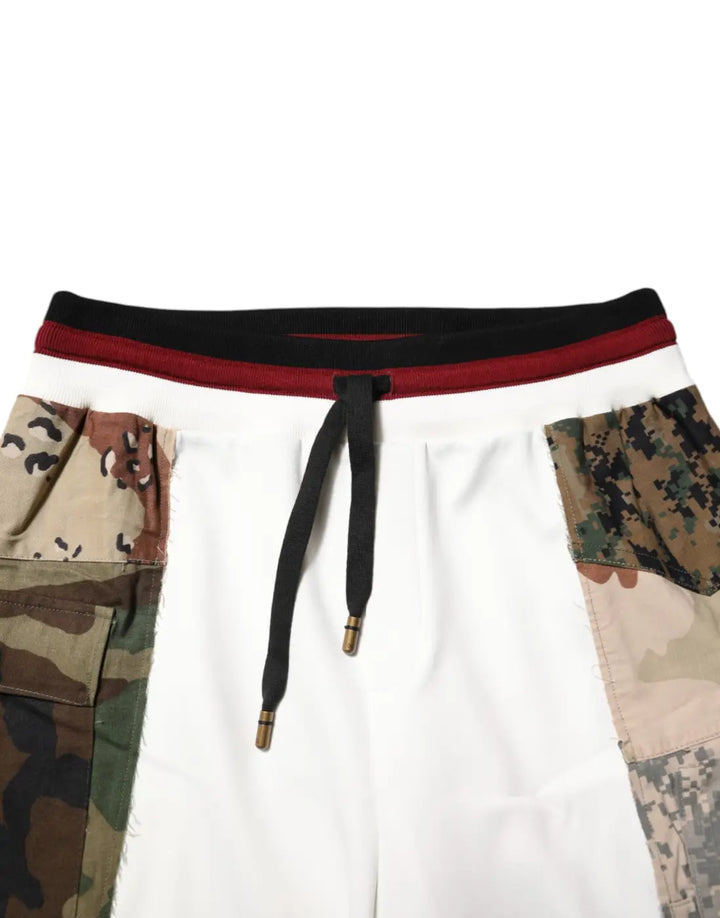 Dolce &amp; Gabbana White Patchwork Jogger Pants
