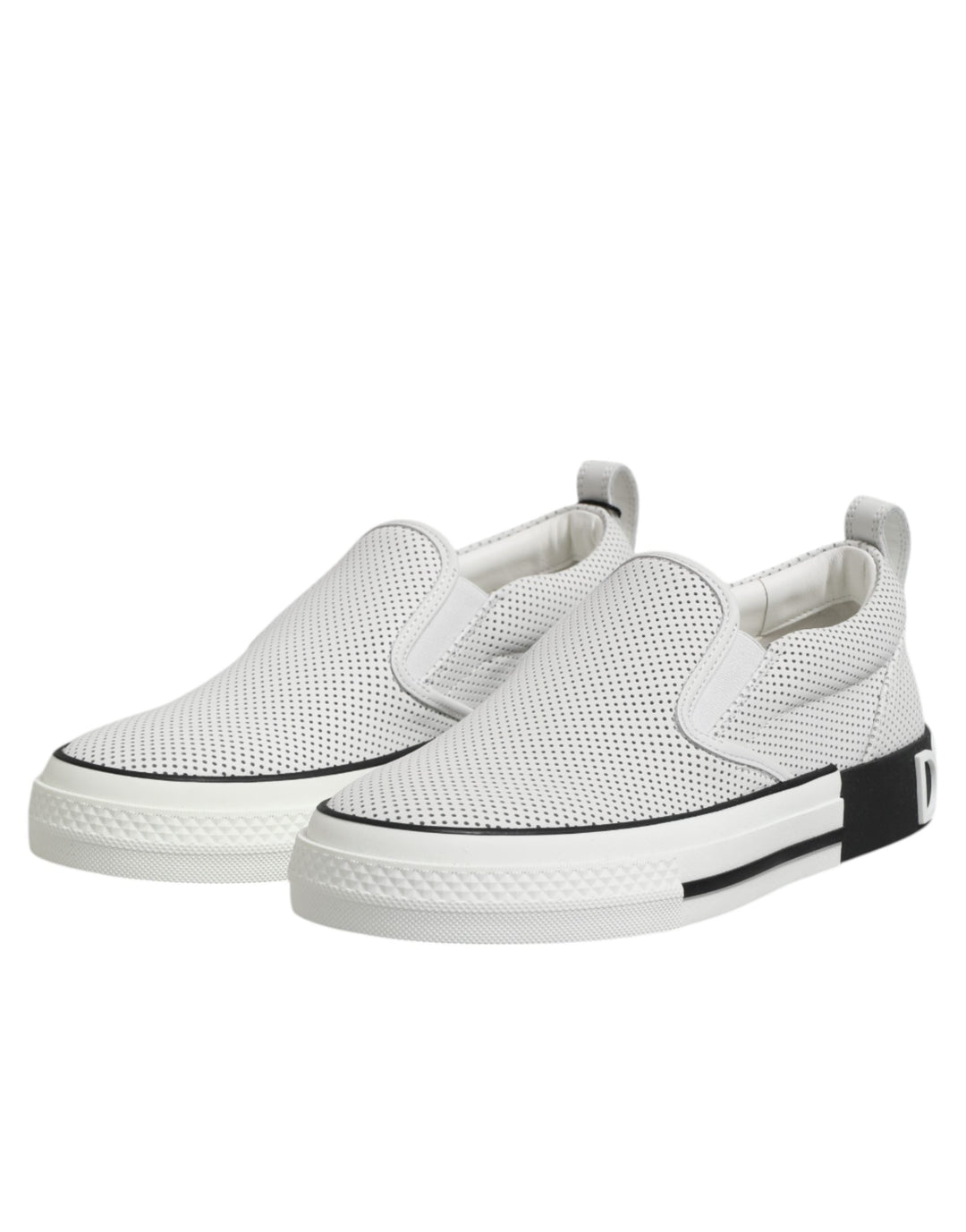 Dolce &amp; Gabbana White Perforated Custom 2.zero Sneakers Shoes