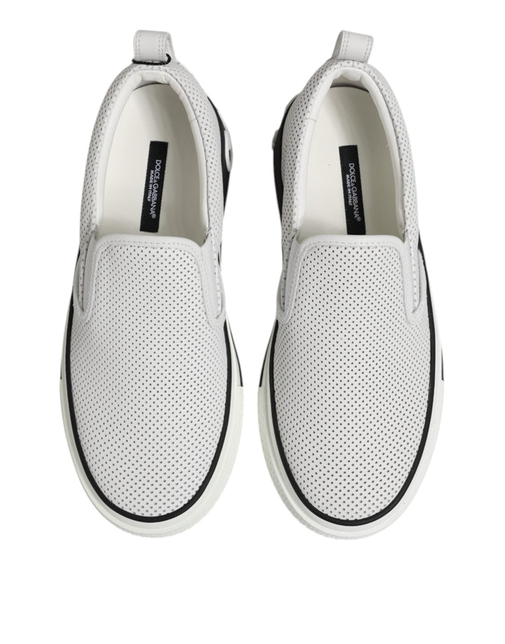 Dolce &amp; Gabbana White Perforated Custom 2.zero Sneakers Shoes