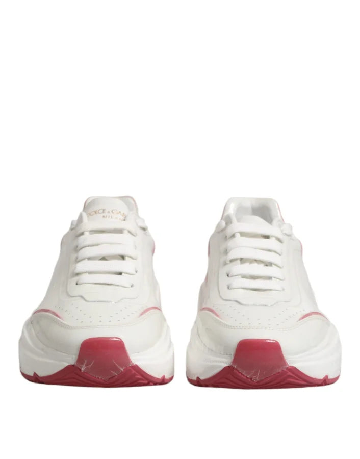 Dolce & Gabbana White Pink Daymaster Low Top Sneakers Shoes