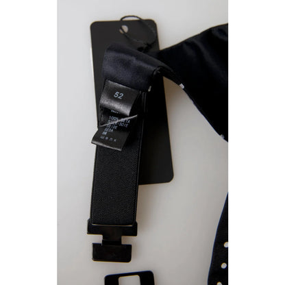 Dolce & Gabbana White Polka Dot Cummerbund with Adjustable Hook Clip