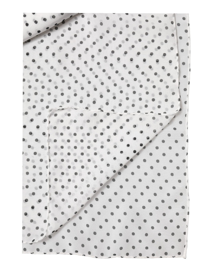 Dolce &amp; Gabbana White Polka Dot Polyester Shawl Scarf