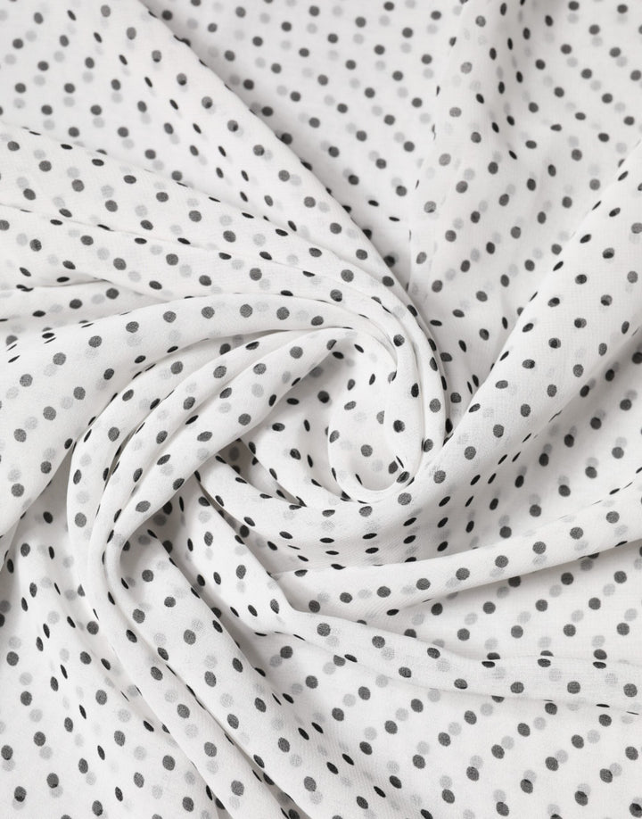 Dolce &amp; Gabbana White Polka Dot Polyester Shawl Scarf
