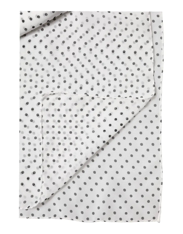 Dolce &amp; Gabbana White Polka Dot Polyester Shawl Scarf