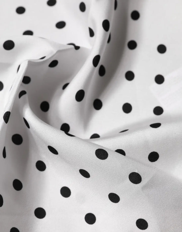 Dolce &amp; Gabbana White Polka Dot Square Handkerchief Scarf