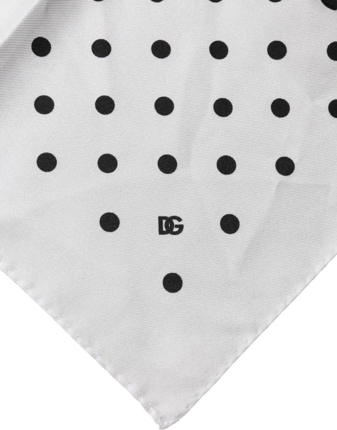 Dolce &amp; Gabbana White Polka Dot Square Handkerchief Scarf