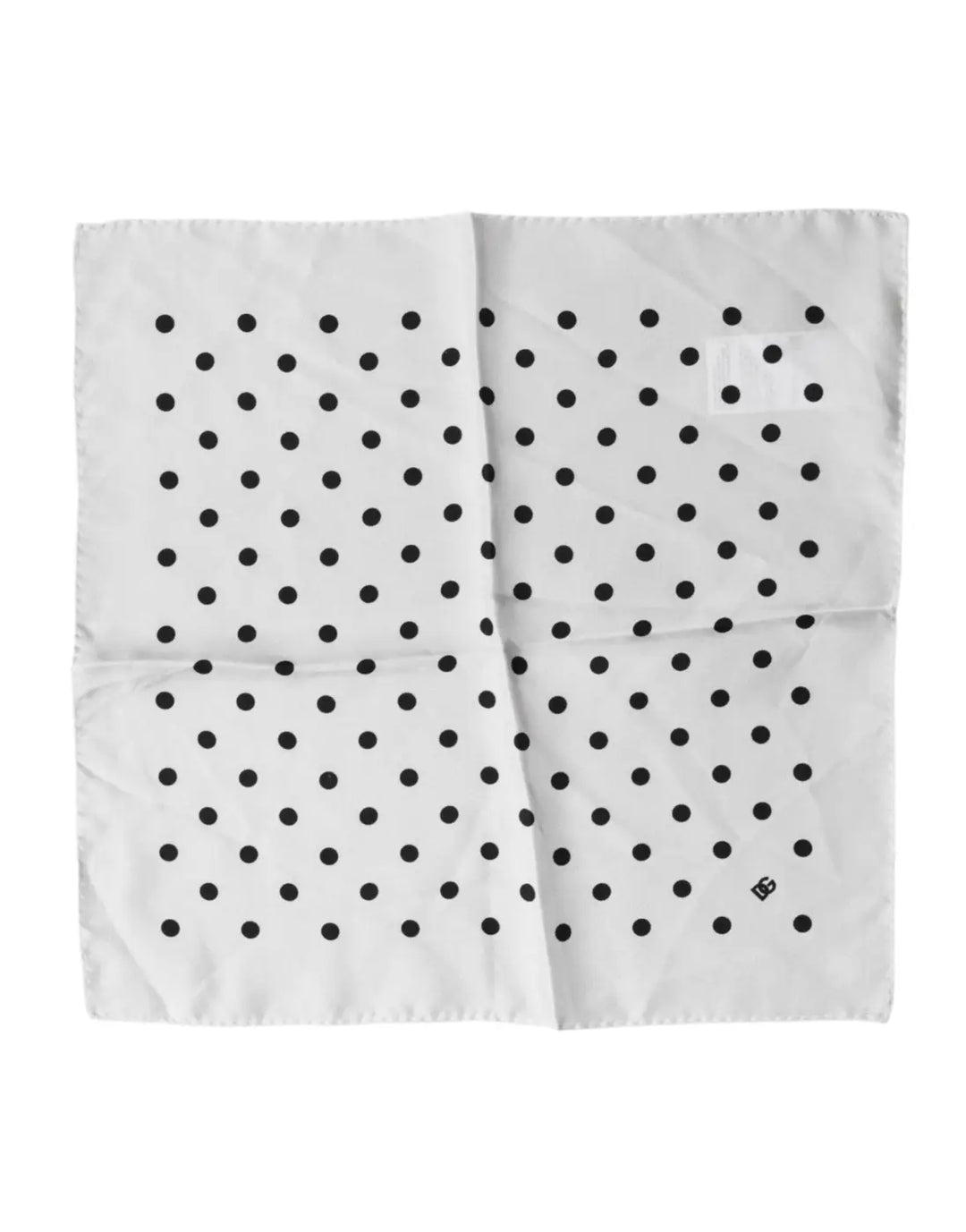 Dolce &amp; Gabbana White Polka Dot Square Handkerchief Scarf