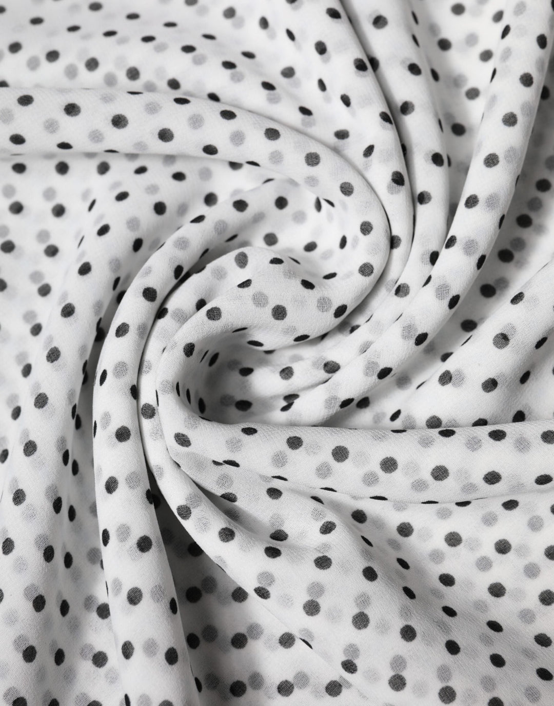 Dolce &amp; Gabbana White Polka Dots Polyester Wrap Shawl Scarf