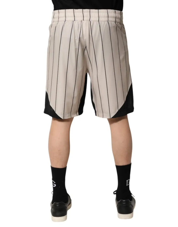 Dolce &amp; Gabbana Off White Polyester DG Logo Sweatshorts Shorts