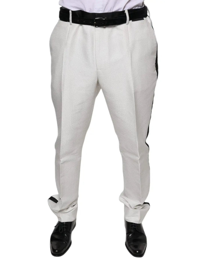 Dolce &amp; Gabbana White Polyester Formal Dress Pants