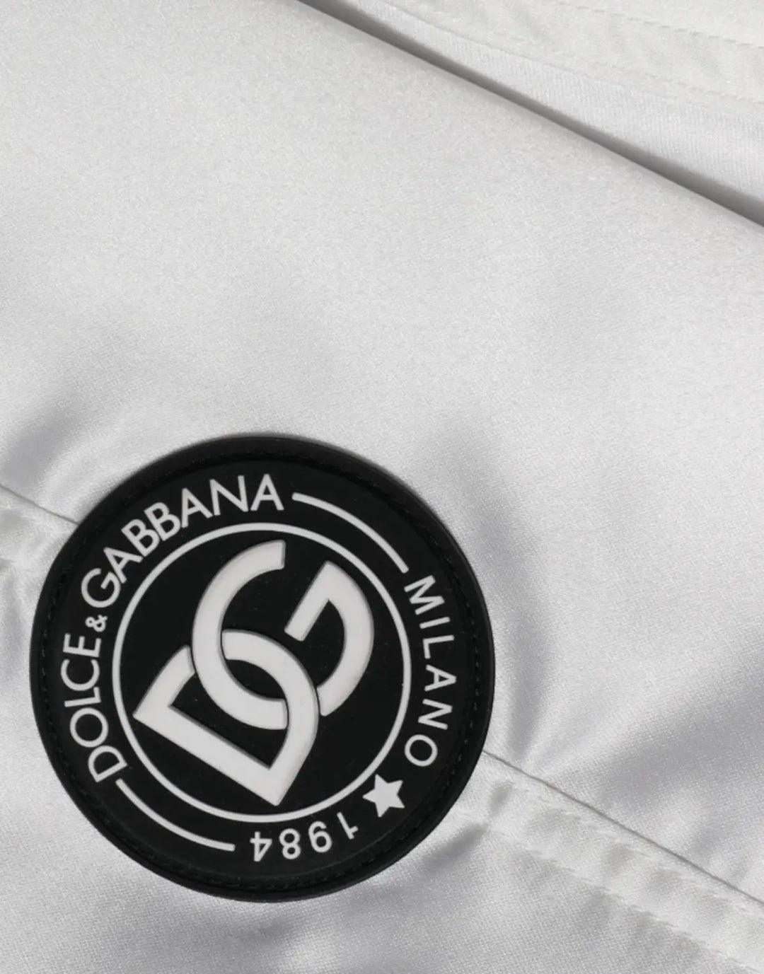 Dolce &amp; Gabbana White Polyester Logo Full Zip Bomber Jacket
