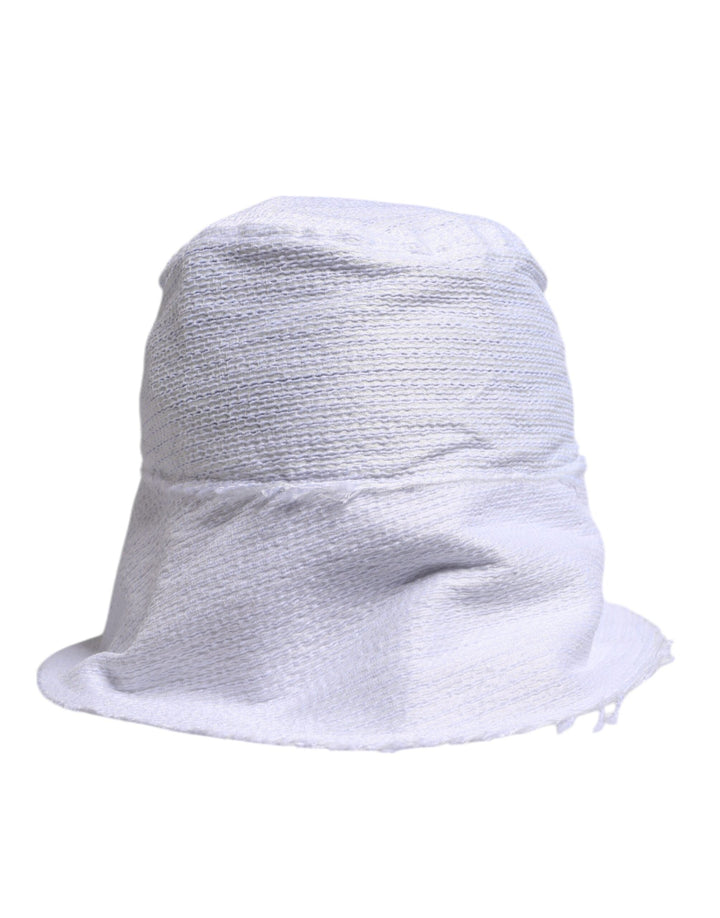 Dolce &amp; Gabbana White Polyester Wide Brim Bucket Hat