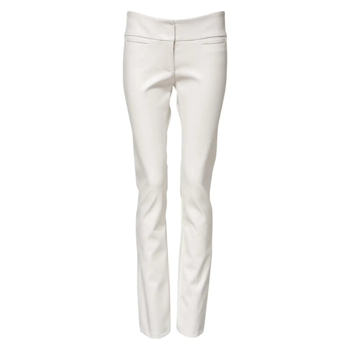 Dolce &amp; Gabbana White Polyurethane High Waist Tapered Pants