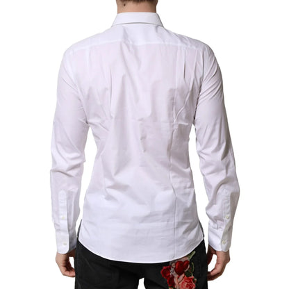 Dolce & Gabbana White Poplin Cotton Dress Shirt for Men