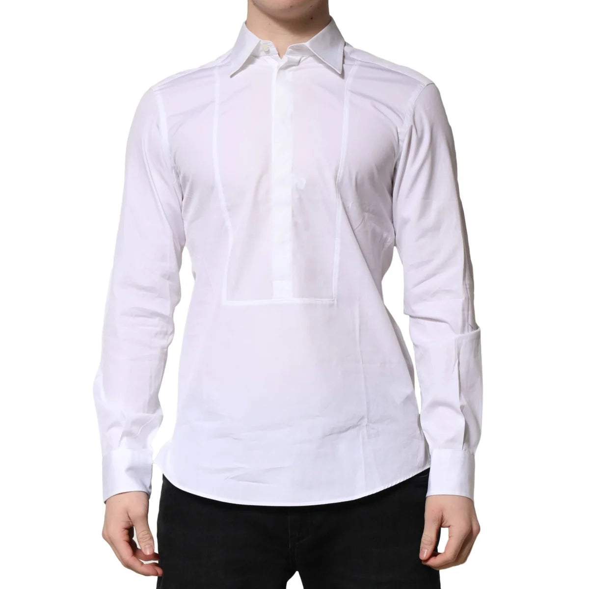 Dolce & Gabbana White Poplin Cotton Dress Shirt for Men