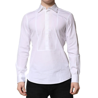 Dolce & Gabbana White Poplin Cotton Dress Shirt for Men