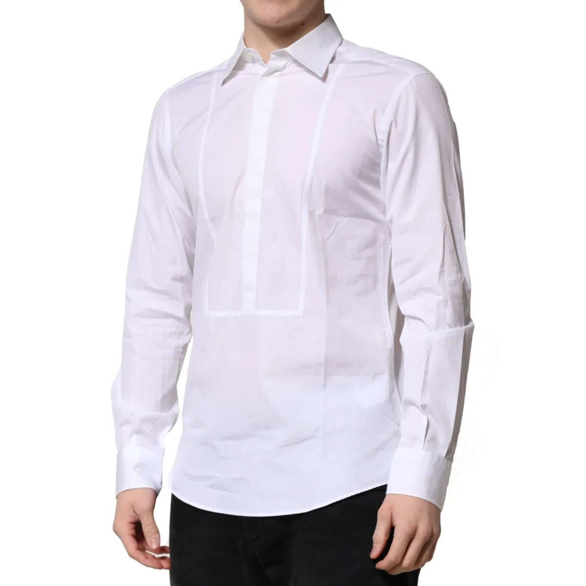 Dolce & Gabbana White Poplin Cotton Dress Shirt for Men