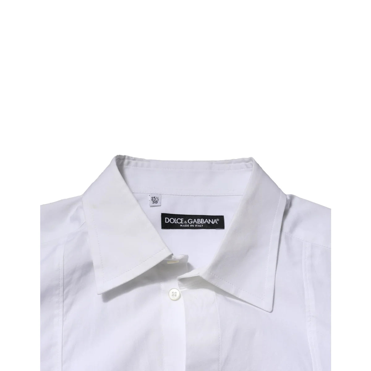 Dolce & Gabbana White Poplin Cotton Dress Shirt for Men