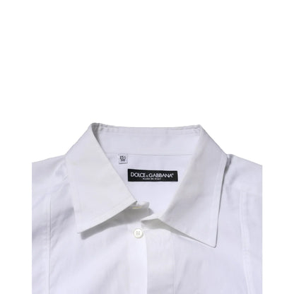 Dolce & Gabbana White Poplin Cotton Dress Shirt for Men
