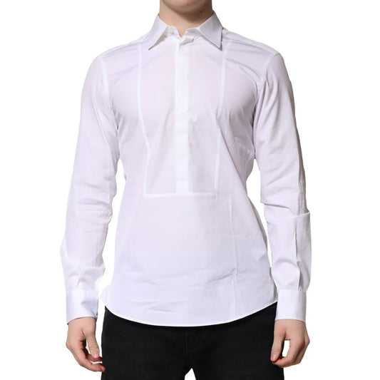 Dolce & Gabbana White Poplin Cotton Dress Shirt for Men