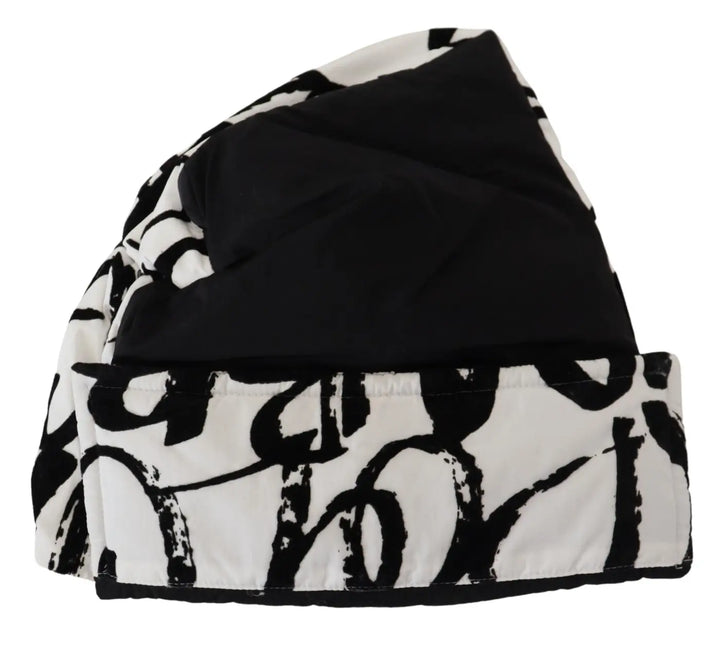 Dolce &amp; Gabbana White Printed Nylon Women Winter Beanie Cap Hat
