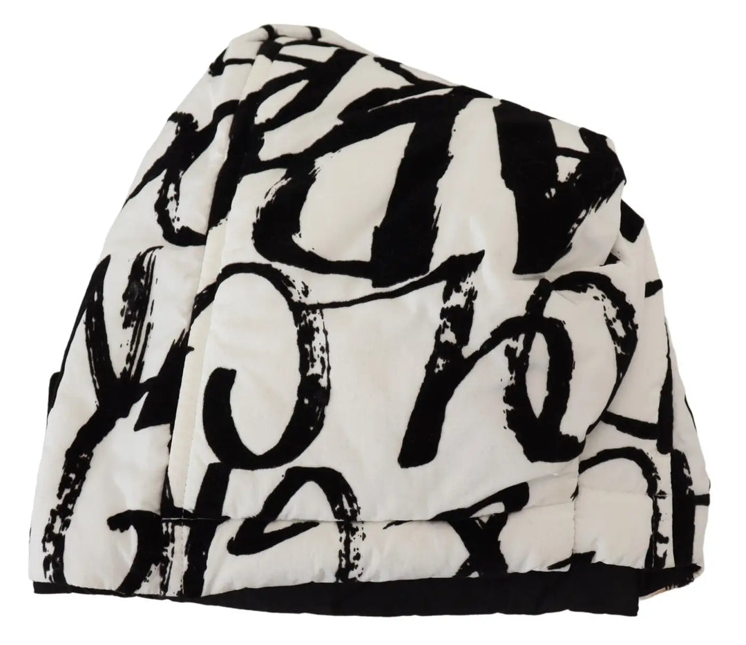 Dolce &amp; Gabbana White Printed Nylon Women Winter Beanie Cap Hat